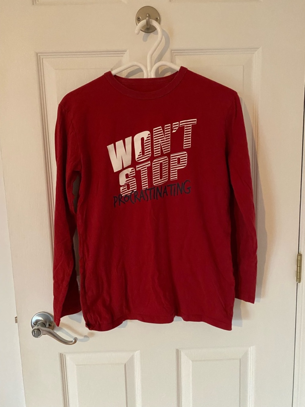 The Children's Place Red Long-Sleeve Tee with "Won't Stop" Graphic